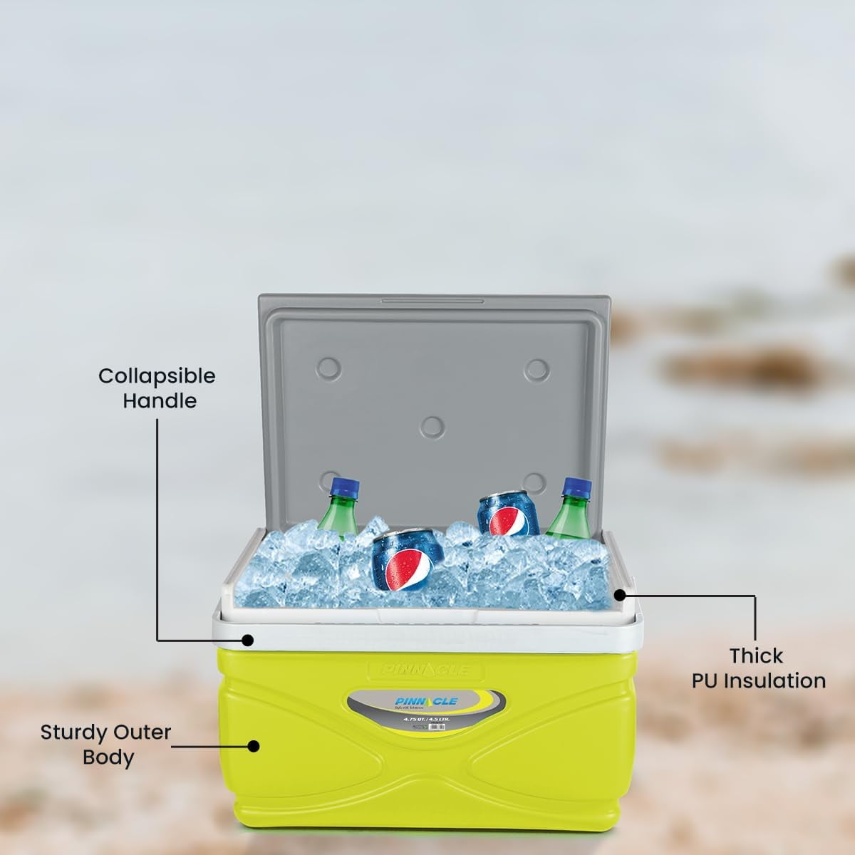 Pinnacle Thermoware 4.5L Portable Ice Chest Cooler, Sky Blue, BPA