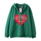 thumbnail image 1 of Sudadera con capucha y cremallera para hombre y mujer, chaqueta gótica de hip hop oscuro Harajuku Y2k con estampado de letras y corazón rojo, sudadera Harajuku, 1 of 5
