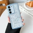 thumbnail image 5 of for Galaxy S22+ Case,for S22 Plus Case,Curly Wavy Anti-Slip Grip Design Transparent Bling Glitter Star Shiny Case Cute Clear Sparkly Bumper Protection Soft Phone Cover Case for Women Girls,Blue, 5 of 11