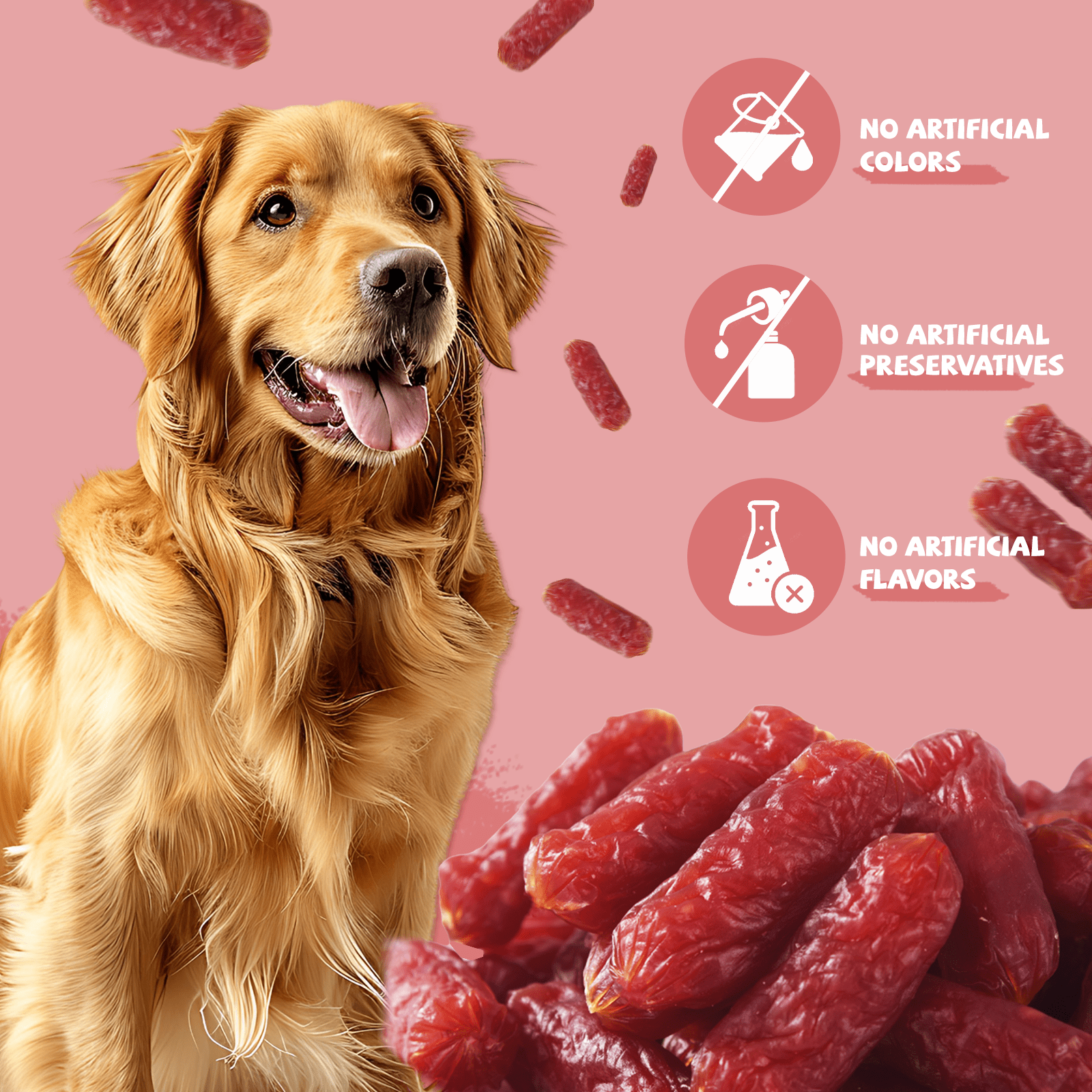 (3 pack) Pawmate Duck Sausage Dog Treats, Freshly Made with Real Duck for All Dogs, 11oz