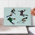 thumbnail image 2 of Sports Cutting Board, Basketball Players Dribbling Dunking Floater Vibrant Colored Uniforms Sportsmanship, Decorative Tempered Glass Cutting and Serving Board, Small Size, Multicolor, by Ambesonne, 2 of 5