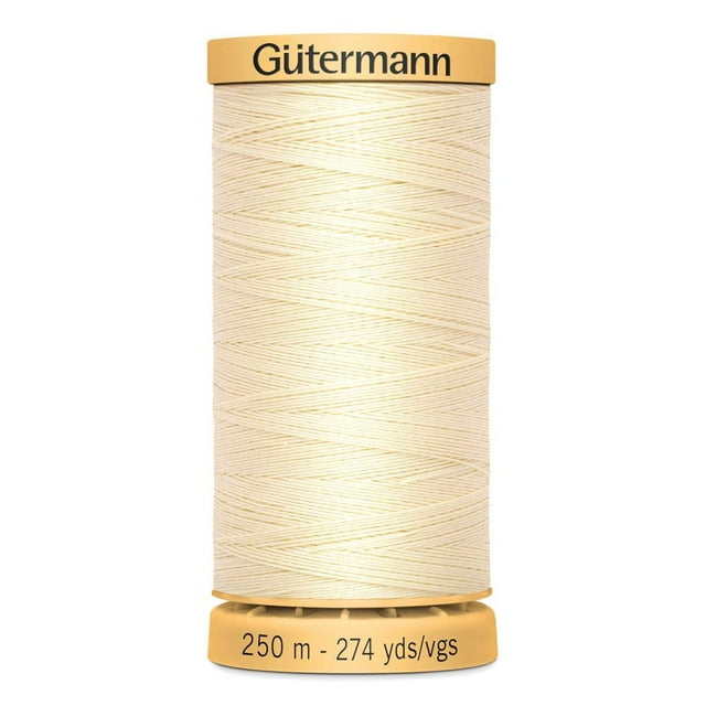 GÜTERMANN Cotton 50wt Thread, 250m, Black, Strong & Lustrous for Sewing