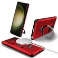 thumbnail image 2 of Dteck Magnetic Case for Samsung Galaxy S24 Ultra,Shockproof Silicone+PC Case Compatible with Mag Safe Ring Holder Kickstand Cover for Samsung Galaxy S24 Ultra, Red, 2 of 7