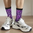 thumbnail image 6 of Cauagu Purple Snowflakes Print Crew Socks for Women and Men,Adult Athletic Running Socks 1-Pair Sports Socks Work Gear Socks with Moisture Wicking, 6 of 6