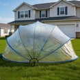 thumbnail image 4 of 16 Ft Retractable Pool Cover, Above Ground Pool Enclosure with PVC Film & Fiberglass Rods, Outdoor Swimming Pool Tent with UV Protection, Extend Season, Blue, 4 of 12