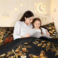 thumbnail image 4 of Homewish Fungus Botanical Mushroom Twin Comforter Sets,Daisy Floral Butterfly Bedding Set,Black Reversible,2-Piece,1 Comforter and 1 Pillowcase, 4 of 7