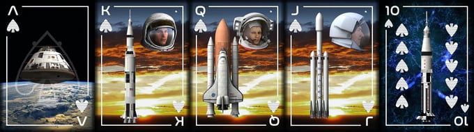 Cosmic Exploration Blue Playing Cards (Space-X) by Jon Ramer & Nick Stevens