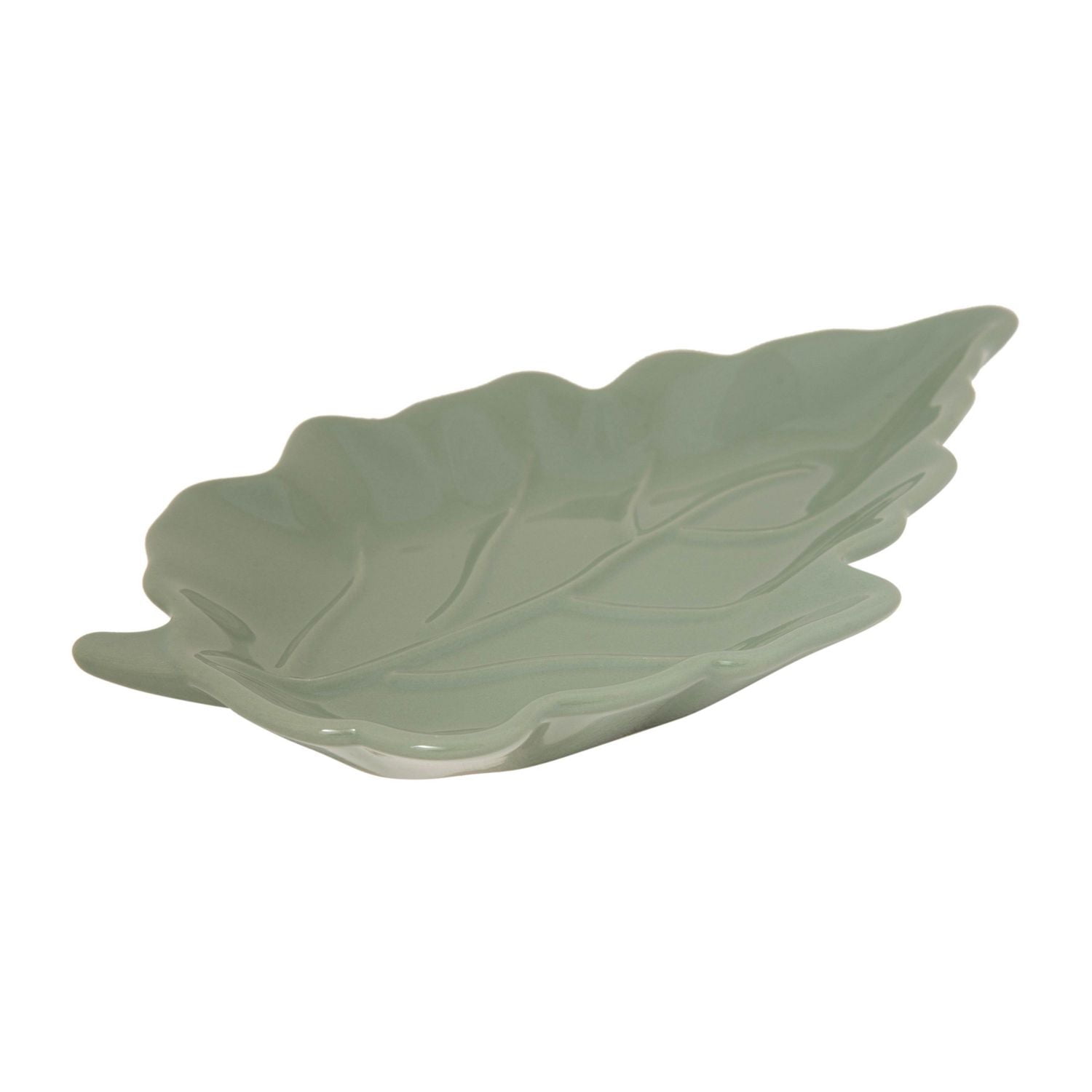 WAY TO CELEBRATE STONEWARE SHAPED LEAF PLATE