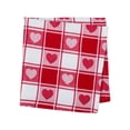 thumbnail image 4 of Contemporary Home Living Set of 6 Red and White Checkered Design Square Napkins 20", 4 of 6