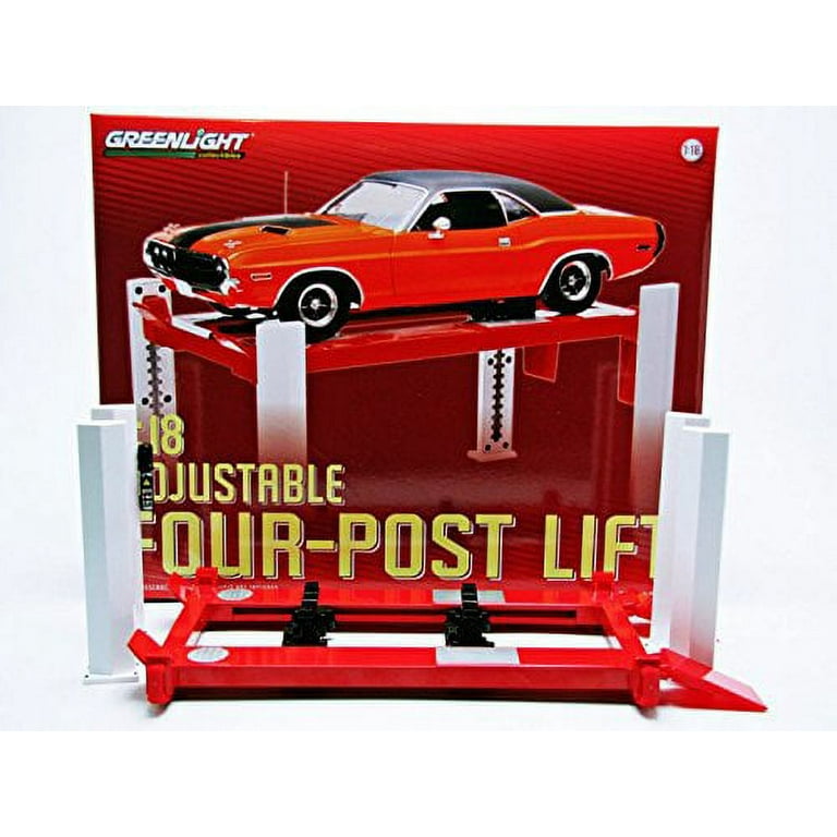 Four Post Lift Red For 1/18 Scale Diecast Model Cars by Four Post Lift Red For 1/18 Scale Diecast Model Cars by