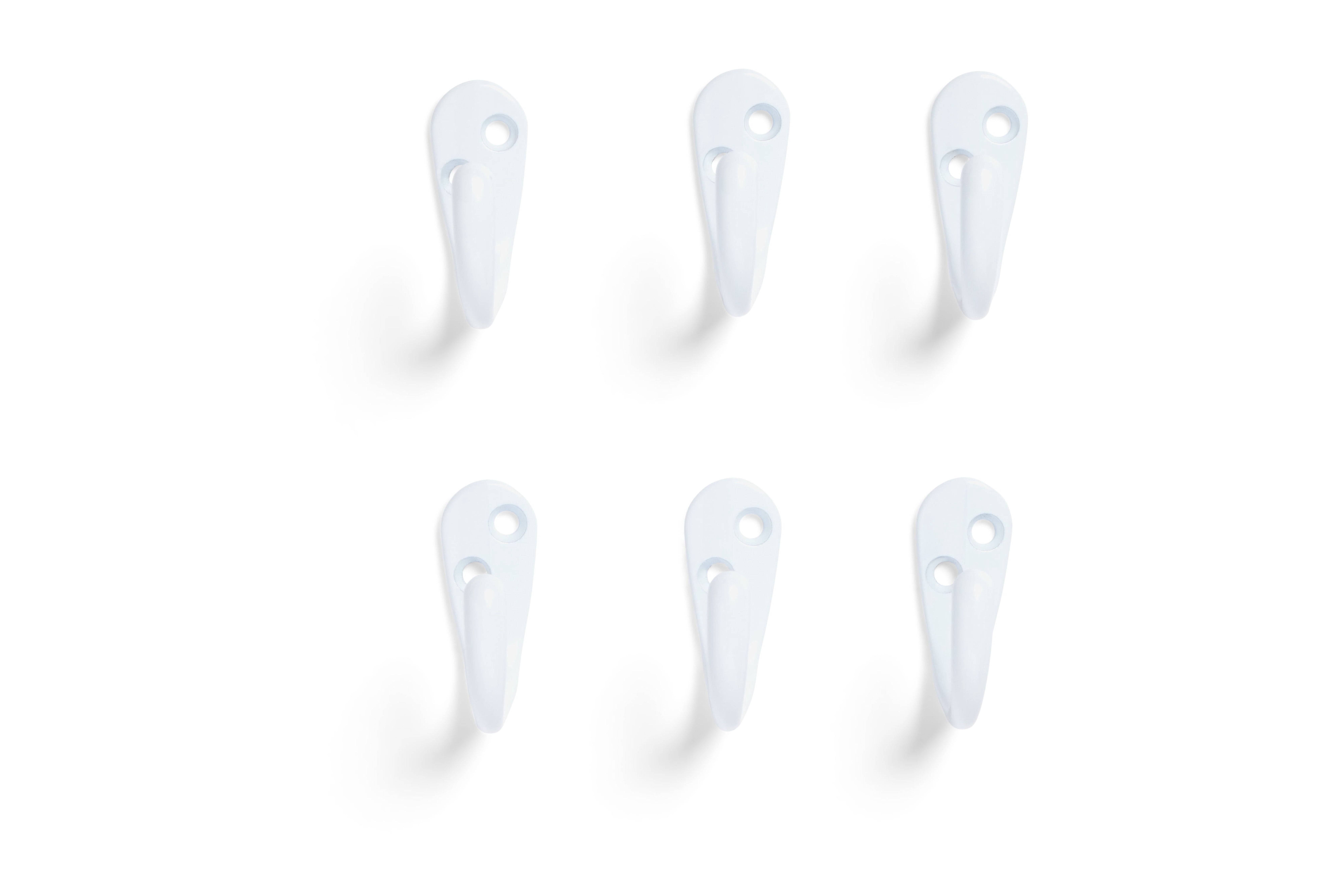 (4 pack) Mainstays, White Metal Hooks, Clutter-Free Hooks for Hanging Towels and Coats, 10 lbs Capacity, 6 Pack
