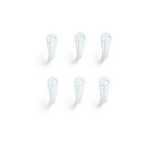 Mainstays, White Metal Hooks, Clutter-Free Hooks for Hanging Towels and Coats, 10 lbs Capacity, 6 Pack