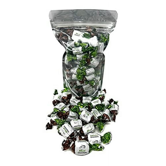 Chocolate Filled Mints Hard Candies Filled with Chocolate- 1 lb (16 oz) Individually Wrapped - Bulk American Vintage Assortment