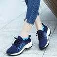 thumbnail image 2 of OHGOD Lightweight Sneakers for Women, Womens Tennis Shoes, Athletic Shoes Women, Women’s Air Cushion Flyknit Slip-On Sneakers - Stylish and Comfortable Casual Shoes - Blue - 8.5, 2 of 9