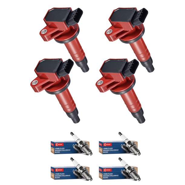 Set of 4 ISA Energy Ignition Coils and 4 Denso Spark Plugs for 2000
