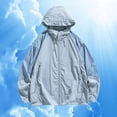 thumbnail image 2 of VeFlora Men's Casual Color Windbreaker - Lightweight Outdoor Sun Jacket with UPF Protection for Spring and Summer Travel(Sky Blue/L), 2 of 5