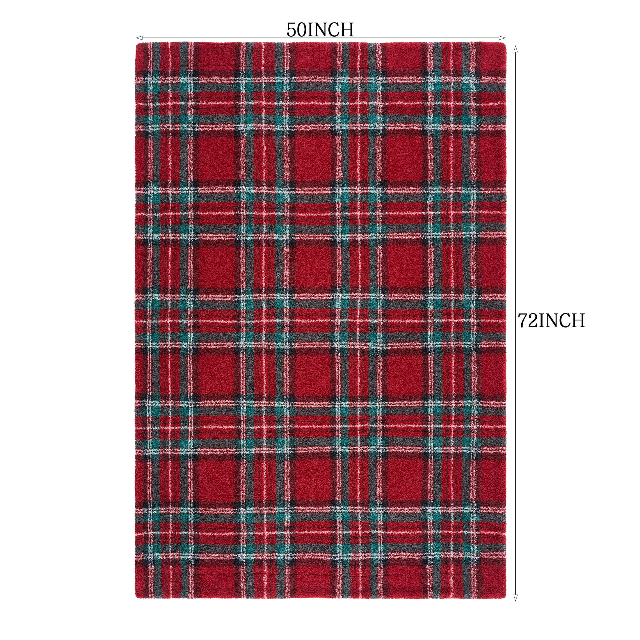 Evergrace Cozy Christmas Throw Red Check 50"x72"