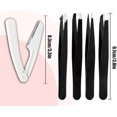 thumbnail image 2 of Tweezers Kit Tweezer for Women Facial Hair Removal Tweezers Professional Tweezers Set Eyebrow Tweezer, [9+1 PCS] Professional Stainless Steel Eyebrow for Women &Men,Black Beauty Sets, 2 of 7