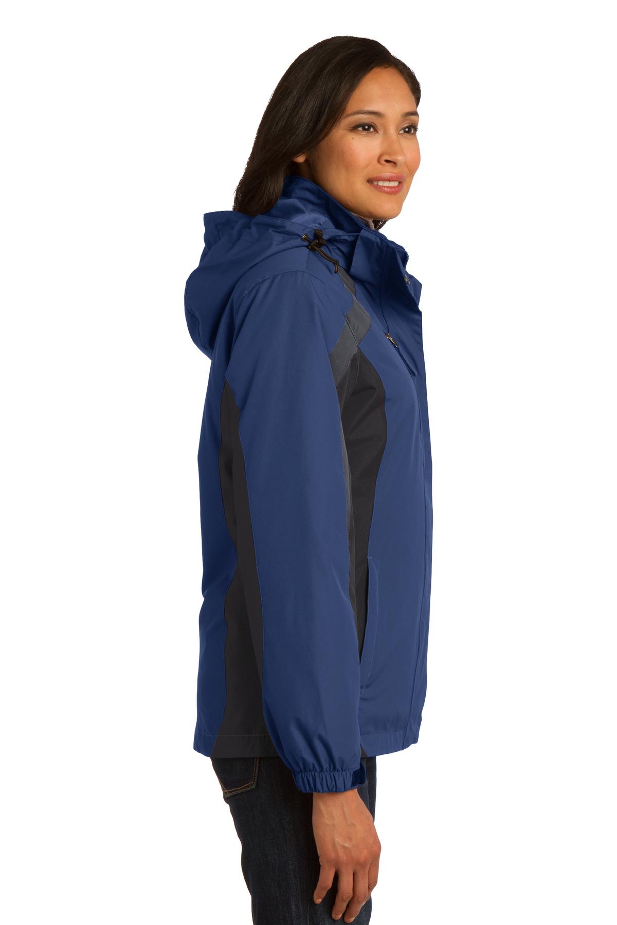 Port Authority Ladies Colorblock 3 in 1 Jacket-S (Admiral Blue/ Black/ Magnet Grey) - image 3 of 5