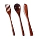 thumbnail image 2 of EeaseMX Juego de tenedor y cuchara de madera, cubiertos portátiles para el hogar y el restaurante (tres piezas), 2 of 8