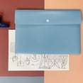 thumbnail image 5 of Carpetas de archivo FloreceBien tamaño carta, organizador de sobres de plástico, portadocumentos plano A4 con cierre de botón a presión (paquete de 5), azul pastel, paquete de 5, 5 of 5