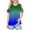 Dark Blue, variant on Efsteb Girls Athletic Shirts Short Sleeve Lightweight Crew Neck Comfy Casual Cold Shoulder Tunic Tops Gradient Print for Daily wear(Blue,9 Years)