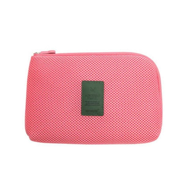Sonducket Bolsa de almacenamiento de cable unisex para viajes al aire libre, organizador a prueba de golpes, bolsas con cierre de cremallera, teléfono Mochilas de mochilero Rosado L Sonducket BB1311-03