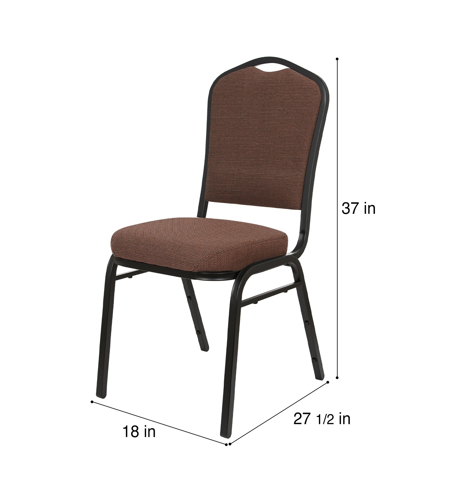 Hampden Furnishings Lila Collection Fabric Banquet Chair, Natural Chocolatier, Pack of 2