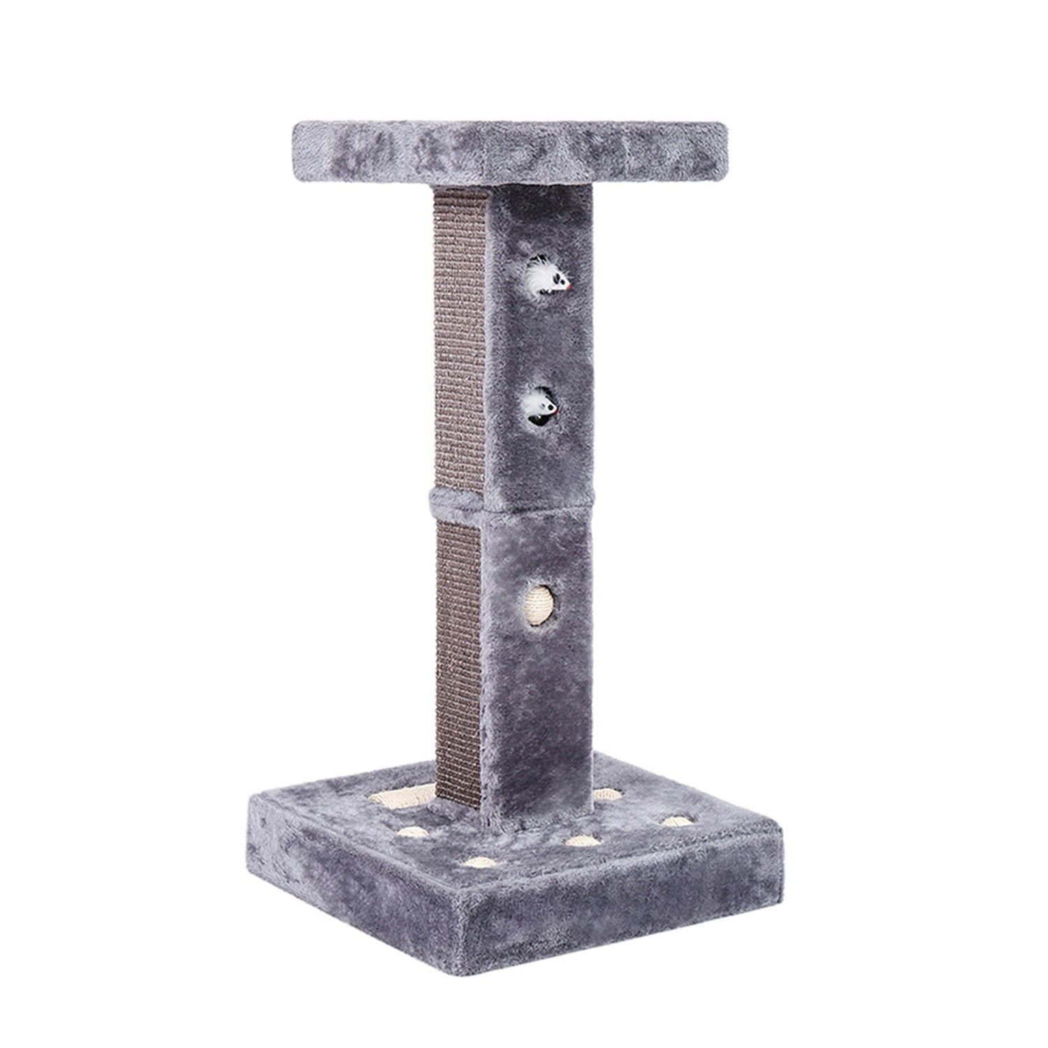 Pefilos 31" Cat Scratching Post for Large Cats with Sisal Rope and 2 Plush Ball, Indoor Square Cat Scratcher Tower Furniture, Gray Pefilos 31" Cat Scratching Post for Large Cats with Sisal Rope and 2 Plush Ball, Indoor Square Cat Scratcher Tower Furniture, Gray