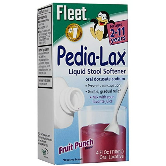 Fleet Pedia Lax Adoucisseur de Selles Liquides, Punch aux Fruits, 4 oz