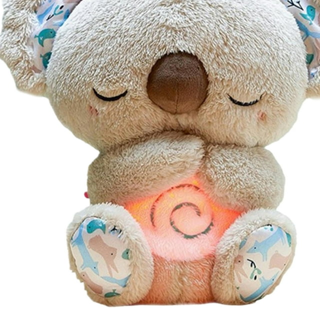 Lindo juguete de peluche Koala para dormir de 30 cm con luz y sonido regalo para bebé recién nacido (gris)