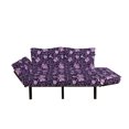 thumbnail image 2 of Floral Futon Couch, Butterfly Silhouettes with Plant Flower Patterned Design Swirls Curves, Daybed with Metal Frame Upholstered Sofa for Living Dorm, Loveseat, Lilac Dark Purple White, by Ambesonne, 2 of 4