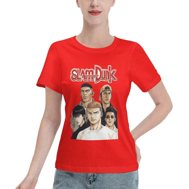 T-Shirt Basique à Manches Courtes pour Femmes Slam Dunk
