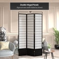 thumbnail image 6 of Red Lantern 7 ft. Tall Window Pane Shoji Screen - Black - 3 Panels, 6 of 7
