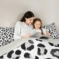 thumbnail image 4 of Homewish Chic Abstract Adult Bedding Comforter Set 7pcs, White Black Leopard Print Queen Bedding Sets, Modern Fashion Style Reversible Queen Sheet Sets, Microfiber Bedroom Decor, 4 of 7