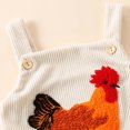 thumbnail image 6 of Odeerbi Baby Boys Girls Summer Sleeveles Romper Jumpsuit Cotton Baby Clothes Baby Streamlined Cotton Rooster Towel Embroidered Sling Bodysuit Short Climbing Bodysuit Beige, 6 of 9