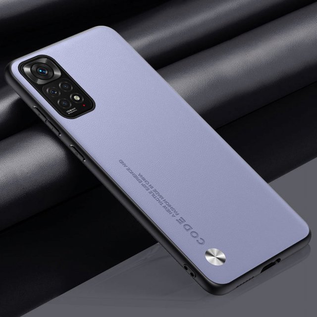Luxury PU Leather Case For Xiaomi Redmi Note 11S 11 Pro Back Cover Matte Silicone Protection Phone Case For Redmi Note 11E Pro Light Purple Redmi Note 11 Pro 5G