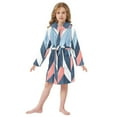 thumbnail image 6 of FORMRS Niños Bathrobe Unisex Hooded Robe Soft Plush Pajamas Sleepwear, Size 2-3T, Blue Geometric, 6 of 7