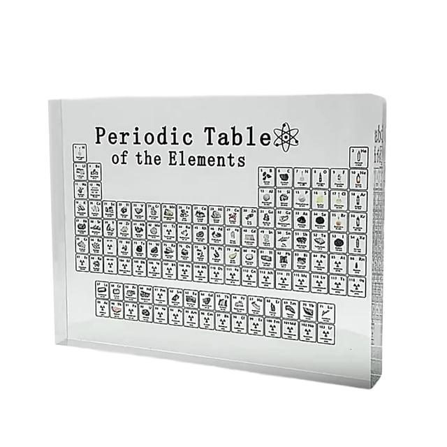 jifeng Acrylic Periodic Chemistry Gifts Creative Desktop Ornament Decor Transparent for Small
