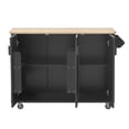 thumbnail image 7 of Aukfa Fluted Rolling Kitchen Island with Drop Leaf,Kitchen Cart with Storage Cabinet & Locking Casters, Black, 7 of 7
