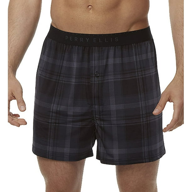 Perry Ellis - Perry Ellis 163038 Ibiza Luxe Plaid Boxer Short - Walmart ...