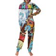 thumbnail image 2 of Amazing World of Gumball Men's Hooded Jumpsuit - Zip Up One Piece Pajamas Soft Cozy Winter Warm Plush Loungewear, 2 of 8