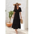 thumbnail image 5 of Women's Swiss Dot Tied Surplice Short Sleeve Dress 100% Polyester Sheer Bodice Not Lined Easy Everyday Wear Essential, 5 of 15