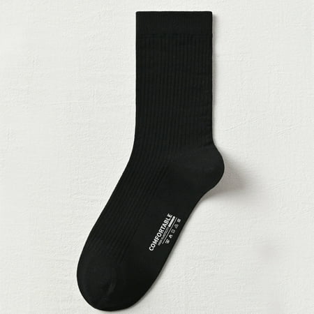 

Solid Color Deodorant Middle-aged Waist Socks Men s Fall/winter Double Needle Anti-pilling Cotton Anti-wear Foot Socks Men s 2 pairs