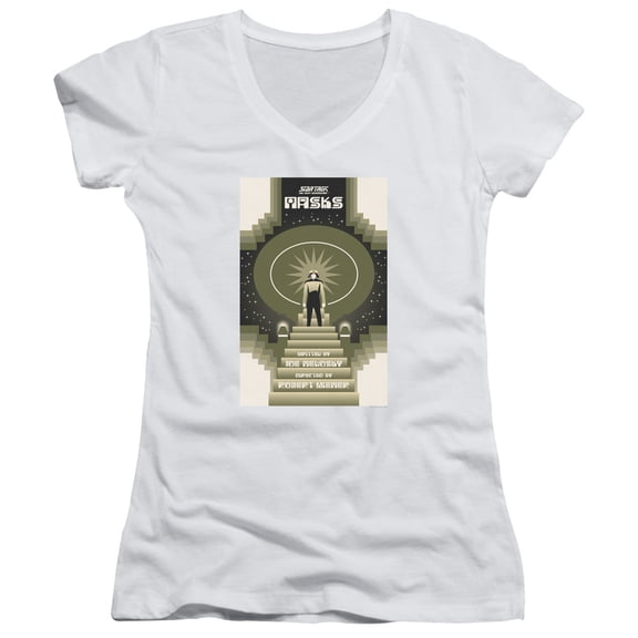 Star Trek Tng Season 7 Episode 17 Junior Women's V-Neck T-Shirt White