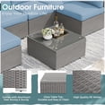 thumbnail image 2 of SOLAURA 7-Piece Patio furniture Outdoor  Sofa Set, Gray Wicker Rattan  Sectionals Light Blue Cushion Sofa Conversation Set with Glass Coffee Table, 2 of 7