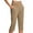 Khaki #013, variant on Mohiass Army Green Capri Pants for Women Summer Stretch High Waisted Golf Pants Work Casual Yoga Capris Pants with Pockets 2XL