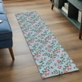thumbnail image 3 of 2'x6' Rug Runners for Hallways Kitchen, Spring Roses Botanical Non Slip Entryway Beside Floor Carpet Runner, Farmhouse Floral Blue Washable Laundry Room Bedroom Throw Rugs Mat for Family Pet, 3 of 8