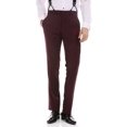 thumbnail image 6 of Ferrecci Men's Reno Burgundy Slim Fit Shawl Collar Lapel 2 Piece Tuxedo Suit Set - Tux Blazer Jacket and Pants (52 Regular), 6 of 8