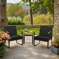 thumbnail image 7 of Vineego 3 Pieces Patio Furniture Set, Rocking Chairs with Coffee Table Set, Outdoor Wicker Bistro Set for Garden, 7 of 7